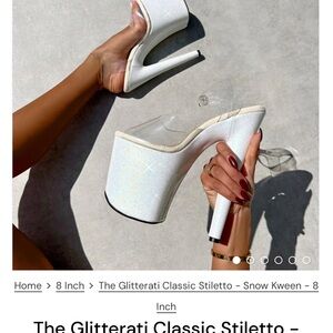 Hella Heels Snow Kween White Platform Heels